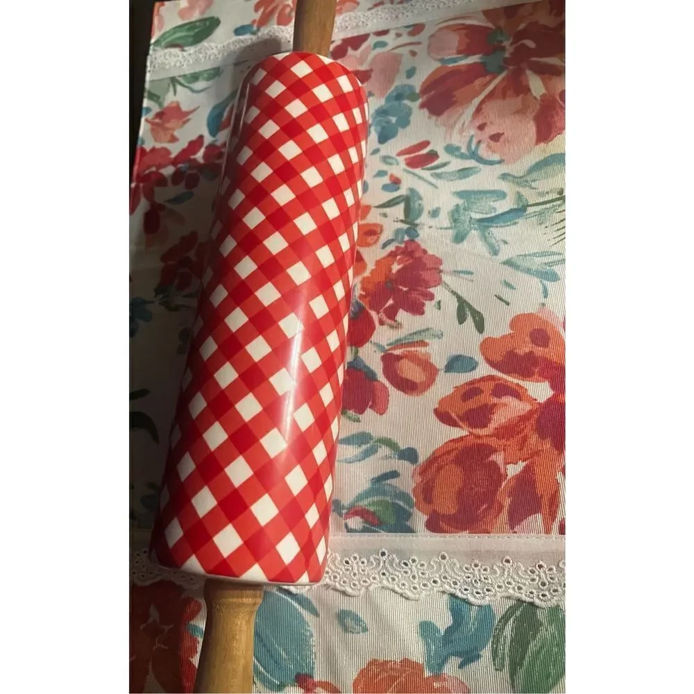 Unused Pioneer Woman Charming Check Rolling Pin Rare! - Picture 4 of 4